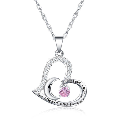 Olivenorma Halskette mit Geburtssteinen, S925 Silber, „Ich liebe dich für immer und ewig“ - Juni-Alexandrit - image 6