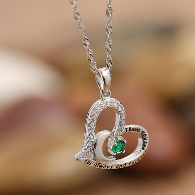 Olivenorma Halskette mit Geburtssteinen, S925 Silber, „Ich liebe dich für immer und ewig“ - image 19