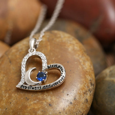 Olivenorma Halskette mit Geburtssteinen, S925 Silber, „Ich liebe dich für immer und ewig“ - image 0