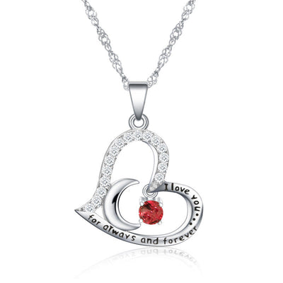 Olivenorma Halskette mit Geburtssteinen, S925 Silber, „Ich liebe dich für immer und ewig“ - Oktober-Turmalin - image 10