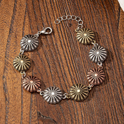 Olivenorma Türkisfarbenes Metallarmband im Bohemian-Stil