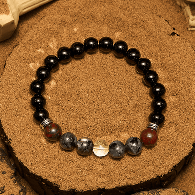 Olivenorma Mahagoni Obsidian Labradorit Perlen Herren Armband