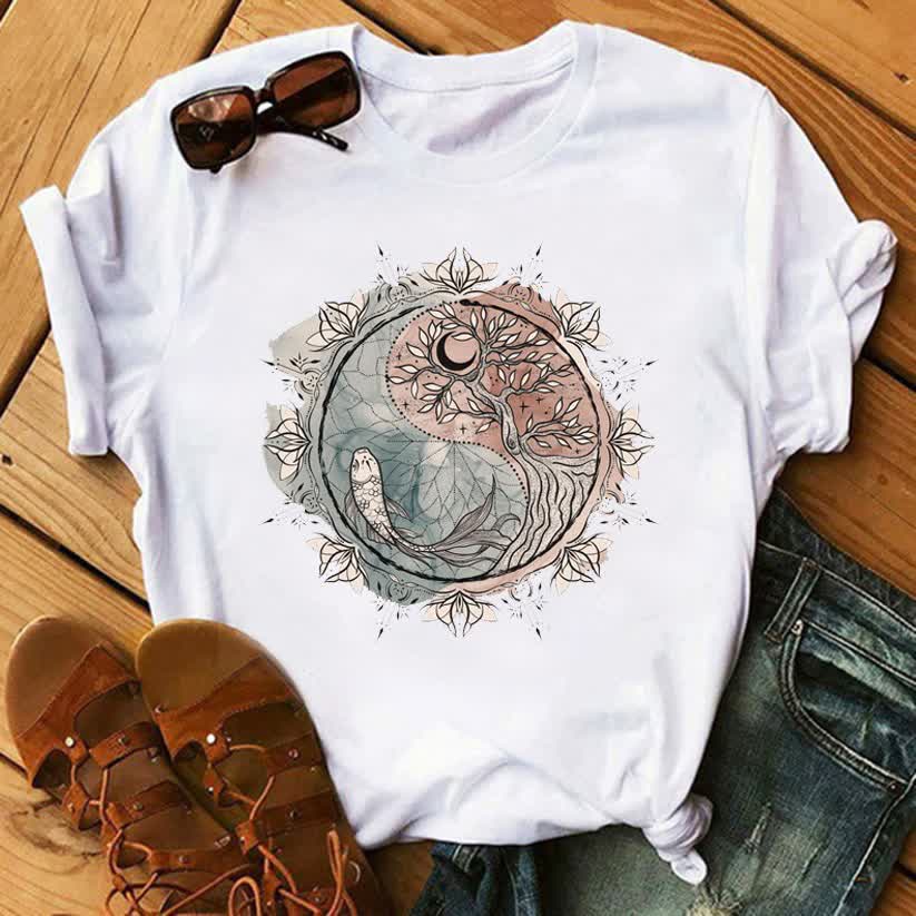 Olivenorma Baum des Lebens Inspirierende Polyester-T-Shirts