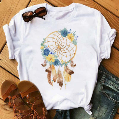 Olivenorma Modal T-Shirt mit Traumfänger-Print