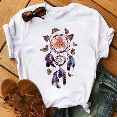 Olivenorma Modal T-Shirt mit Traumfänger-Print