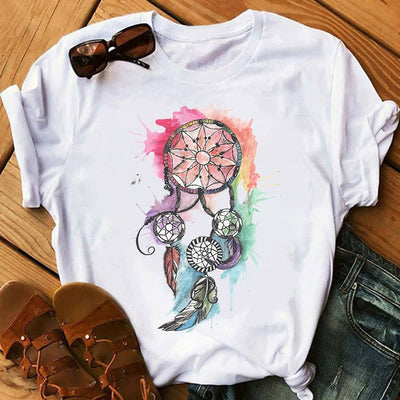 Olivenorma Modal T-Shirt mit „Dreamcatcher Tree Of Life“-Print