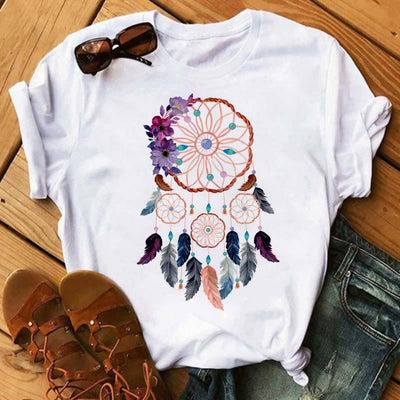 Olivenorma Modal T-Shirt mit „Dreamcatcher Tree Of Life“-Print