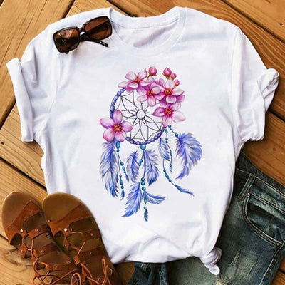 Olivenorma Modal T-Shirt mit „Dreamcatcher Tree Of Life“-Print