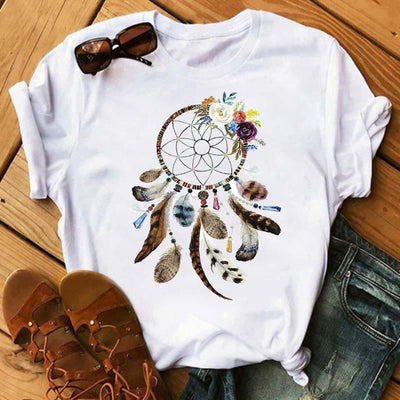 Olivenorma Modal T-Shirt mit „Dreamcatcher Tree Of Life“-Print