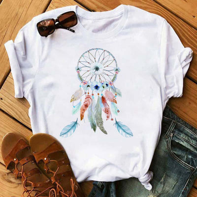 Olivenorma Modal T-Shirt mit „Dreamcatcher Tree Of Life“-Print