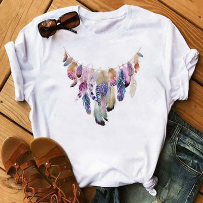 Olivenorma Modal T-Shirt mit „Dreamcatcher Tree Of Life“-Print