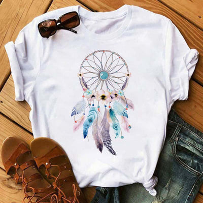 Olivenorma Modal T-Shirt mit „Dreamcatcher Tree Of Life“-Print