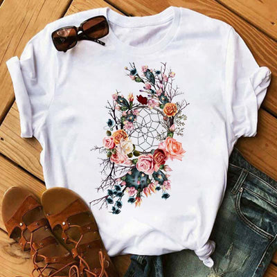 Olivenorma Modal T-Shirt mit „Dreamcatcher Tree Of Life“-Print