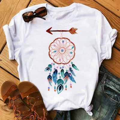 Olivenorma Modal T-Shirt mit „Dreamcatcher Tree Of Life“-Print