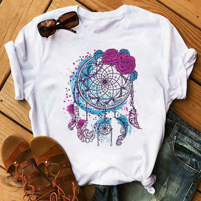 Olivenorma Modal T-Shirt mit „Dreamcatcher Tree Of Life“-Print