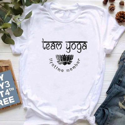 Olivenorma T-Shirt mit Meditationsmotiv, Hamsa, Buddha und Lotus