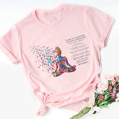 Olivenorma T-Shirt mit farbenfrohem Buddha-Meditations-Yoga-Aufdruck