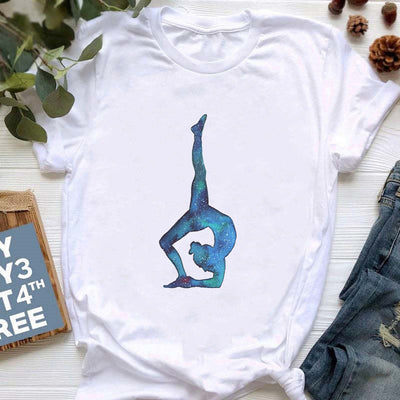 Olivenorma Yoga Meditation Top Bunt bedrucktes T-Shirt
