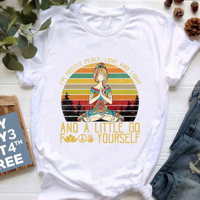 Olivenorma Yoga Meditation Top Bunt bedrucktes T-Shirt