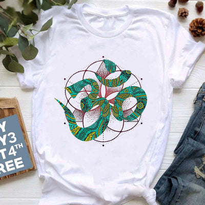 Olivenorma Buddha Yoga Meditation Top Bunt bedrucktes T-Shirt