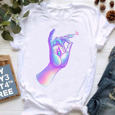 Olivenorma Buddha Yoga Meditation Top Bunt bedrucktes T-Shirt