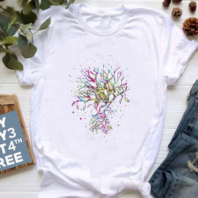 Olivenorma Buddha Yoga Meditation Top Bunt bedrucktes T-Shirt