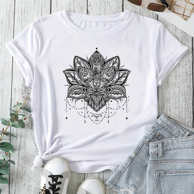 Olivenorma Damen Lotus Fashion Atmungsaktives Kurzarm-T-Shirt