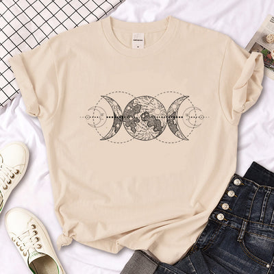 Olivenorma – T-Shirt „Hexen-Triple Moon“ im Gothic-Print in Khaki