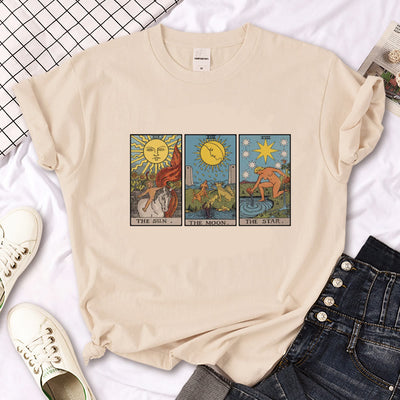 Olivenorma – T-Shirt „Hexen-Triple Moon“ im Gothic-Print in Khaki