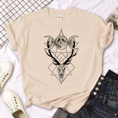 Olivenorma – T-Shirt „Hexen-Triple Moon“ im Gothic-Print in Khaki