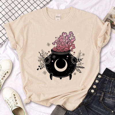 Olivenorma – T-Shirt „Hexen-Triple Moon“ im Gothic-Print in Khaki