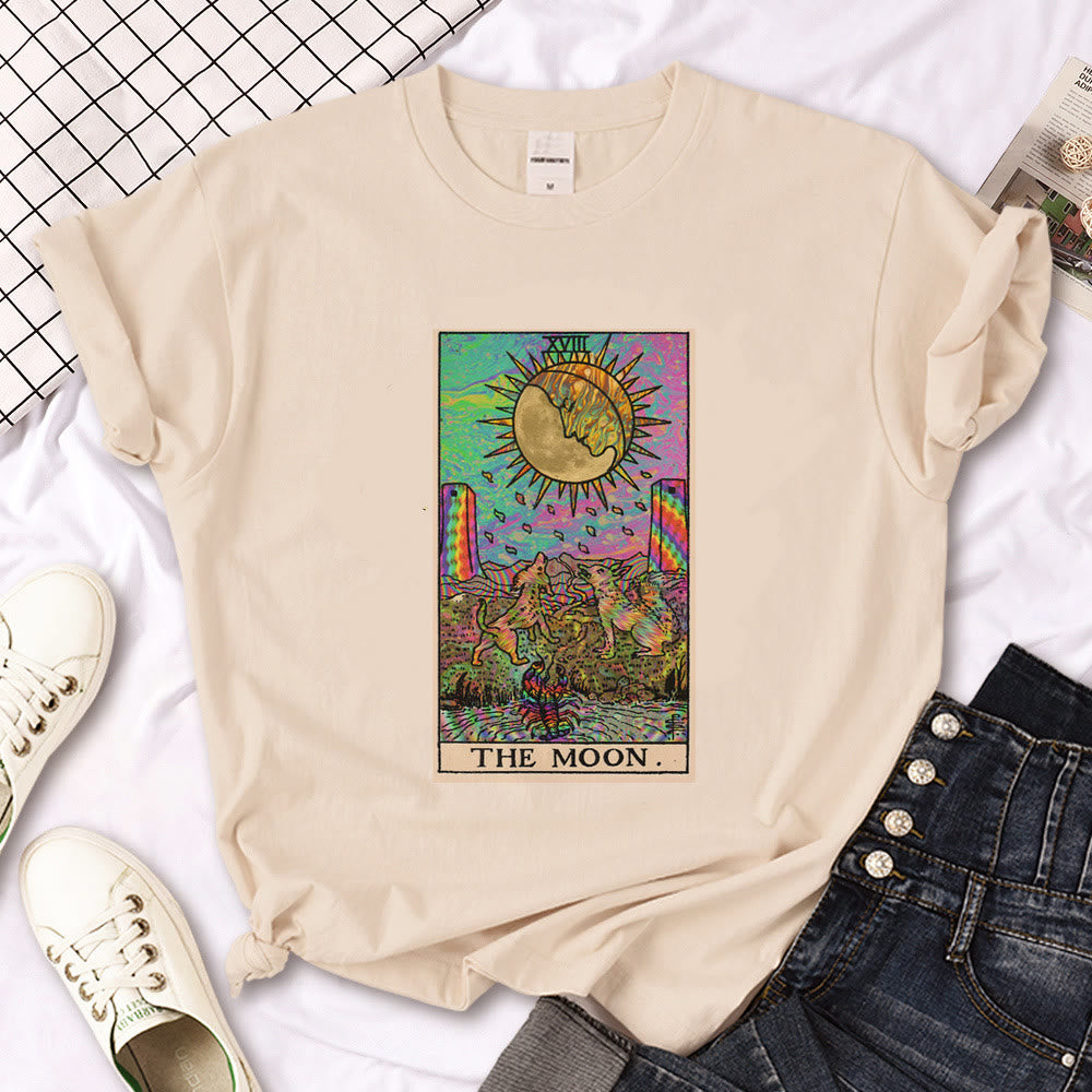 Olivenorma – T-Shirt „Hexen-Triple Moon“ im Gothic-Print in Khaki