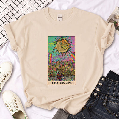 Olivenorma – T-Shirt „Hexen-Triple Moon“ im Gothic-Print in Khaki