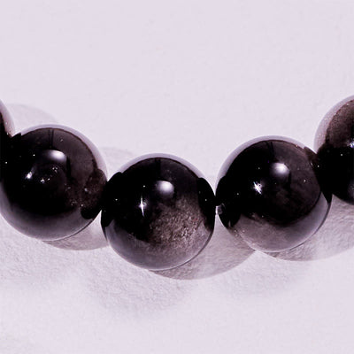 Olivenorma Erdbeerquarz Silber Obsidian Perlenarmband