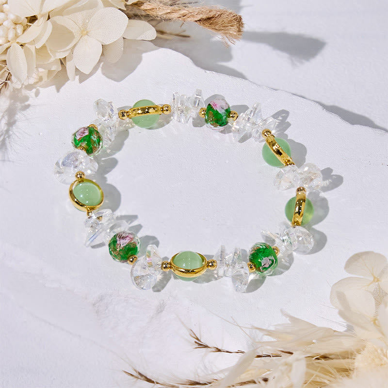 Olivenorma – Perlenarmband mit grünem Katzenaugenstein