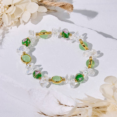 Olivenorma – Perlenarmband mit grünem Katzenaugenstein