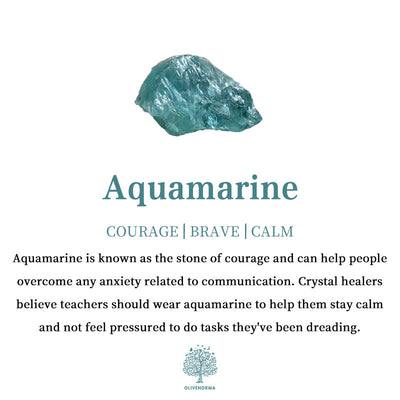 Olivenorma Aquamarin-Armband mit klaren Glasperlen und Walschwanz