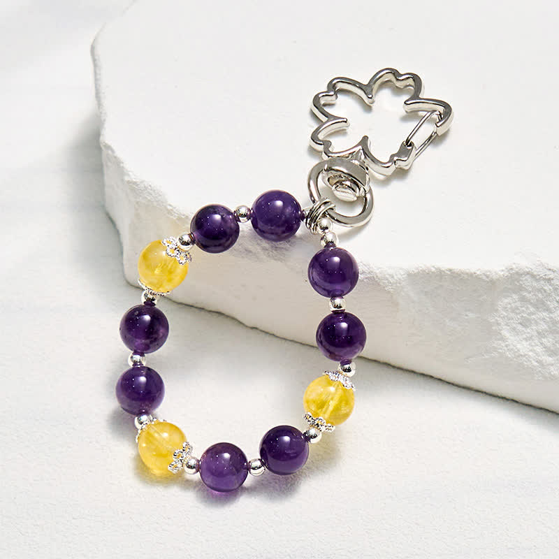 Olivenorma Schlüsselanhänger aus Amethyst und Citrin, Kristall-Handyhalterung - Amethyst & Citrin - image 0