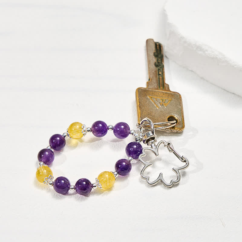 Olivenorma Schlüsselanhänger aus Amethyst und Citrin, Kristall-Handyhalterung - image 3