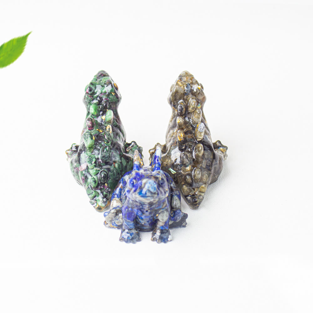 Olivenorma Kristall-Epoxidharz, süße kleine Dinosaurier-Edelstein-Dekoration