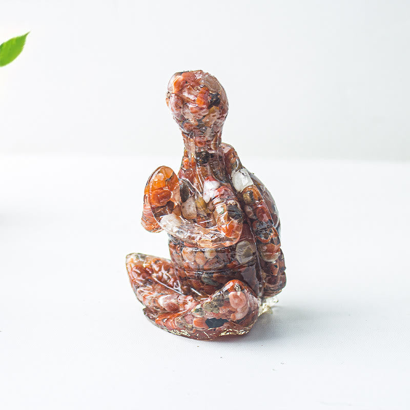 Olivenorma Kristall-Epoxid-Dekoration mit meditierender Schildkröte