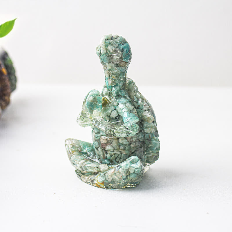 Olivenorma Kristall-Epoxid-Dekoration mit meditierender Schildkröte