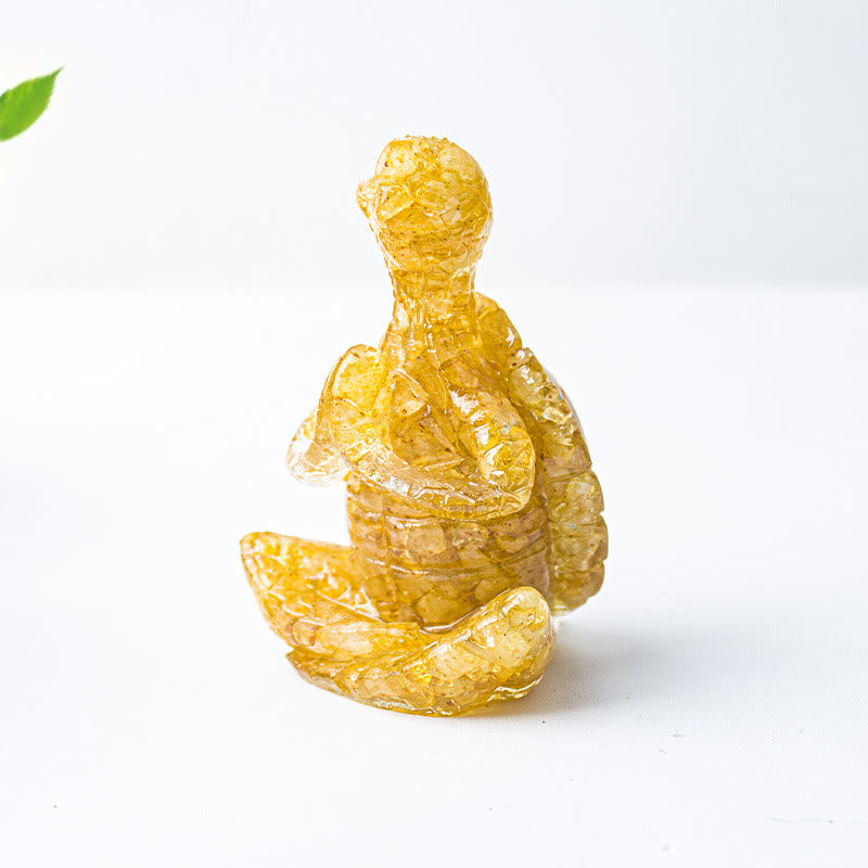 Olivenorma Kristall-Epoxid-Dekoration mit meditierender Schildkröte