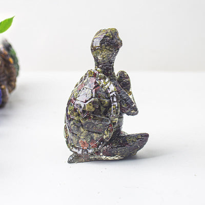 Olivenorma Kristall-Epoxid-Dekoration mit meditierender Schildkröte