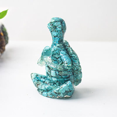Olivenorma Kristall-Epoxid-Dekoration mit meditierender Schildkröte