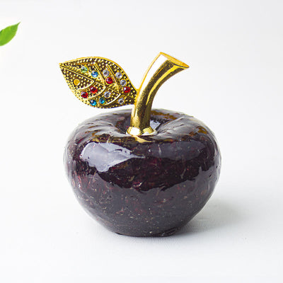 Olivenorma Kristall-Epoxid-Apfel-Edelstein-Dekoration mit Blattgold