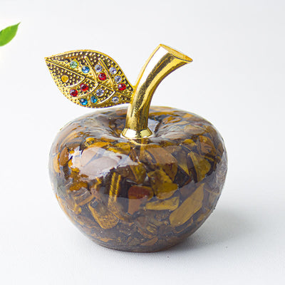 Olivenorma Kristall-Epoxid-Apfel-Edelstein-Dekoration mit Blattgold