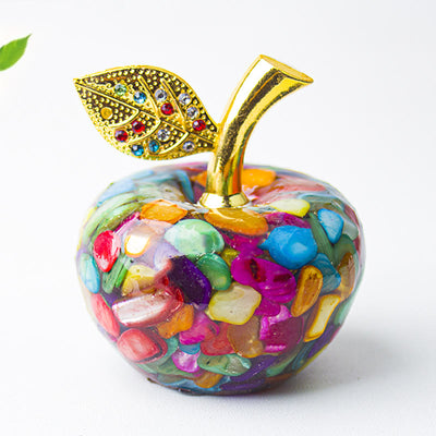 Olivenorma Kristall-Epoxid-Apfel-Edelstein-Dekoration mit Blattgold