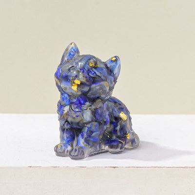 Olivenorma Glücksbringer Kristall Kätzchen Figur Edelstein Dekoration - Lapislazuli - Pose 1 - image 18