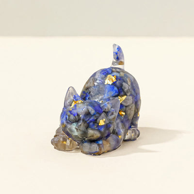 Olivenorma Glücksbringer Kristall Kätzchen Figur Edelstein Dekoration - Lapislazuli - Pose 2 - image 19
